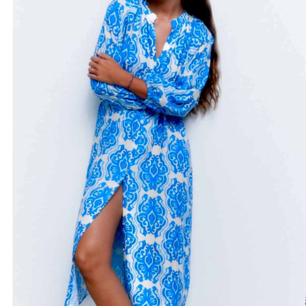 Zara Dress | Printed Midi Dress | Size Small NWT